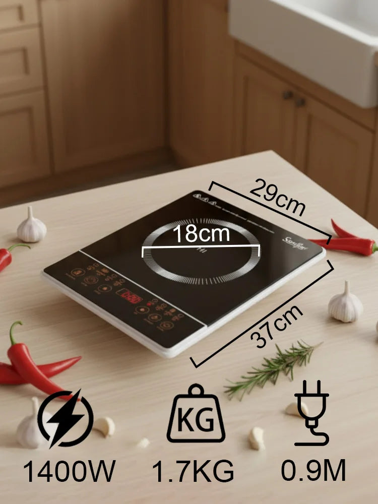Portable Induction Cooker Sonifer SF-3057 1400W Electric Stove Single Heating Plate Multiple Programs Timer Kitchen