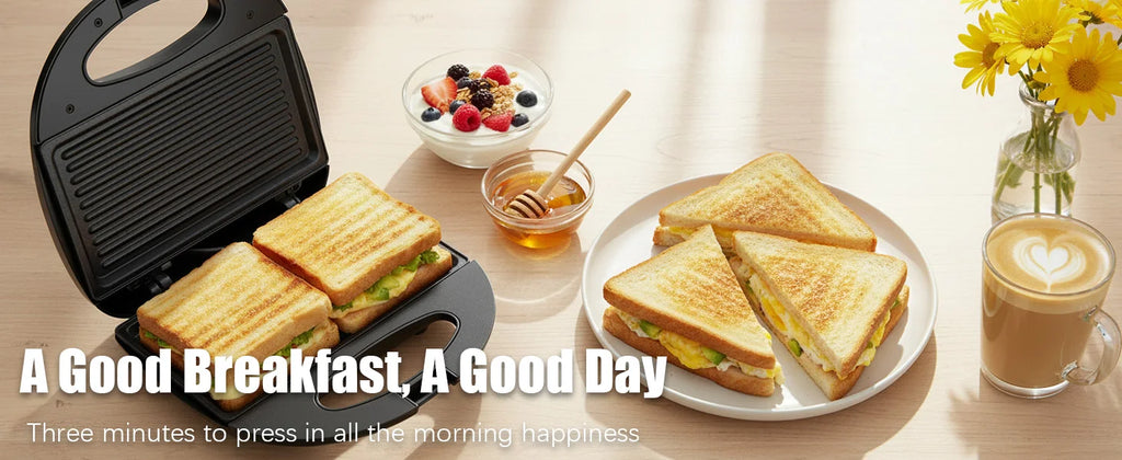 Sandwich Maker Sonifer SF-6068 800W Electric Grill Non Stick Plate Toastie Maker Thermostat Control Home Kitchen