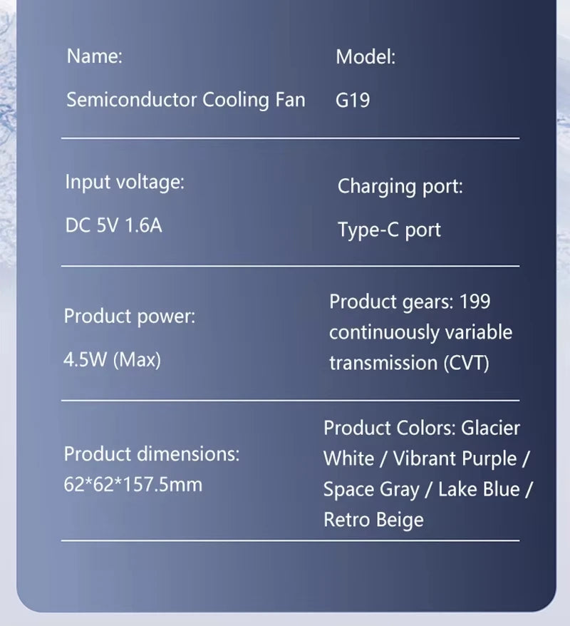 Lenovo 199 High Speed Air Ice Cooler Fan USB Rechargeable Turbo Jet Handheld Fan with Brushless Motor for Outdoor Office Travel