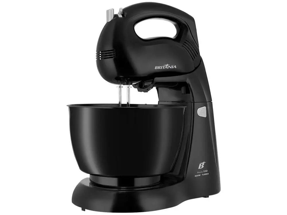 Britânia Black 500W Mixer with 4 Speeds, 4.3L Capacity, Pearl 550 - 220V
