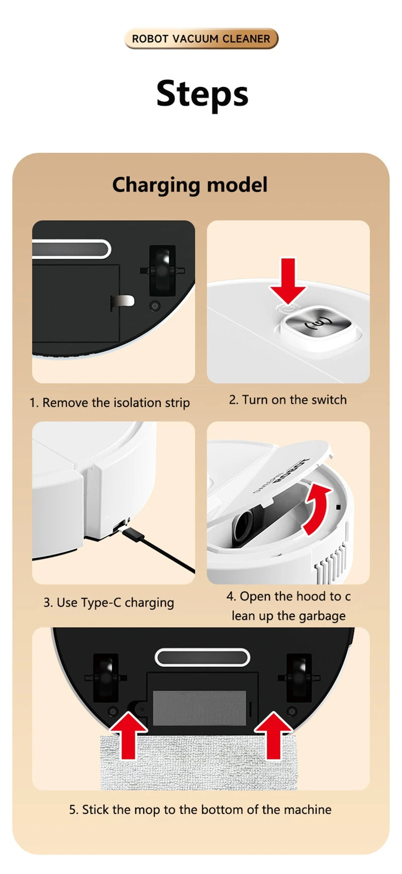 Mini Vacuum Cleaner 3-in-1 Robot Vacuum Cleaner Intelligent Sweeping Robot Household Dust Sweeping Mopping for Home Floor Carpet