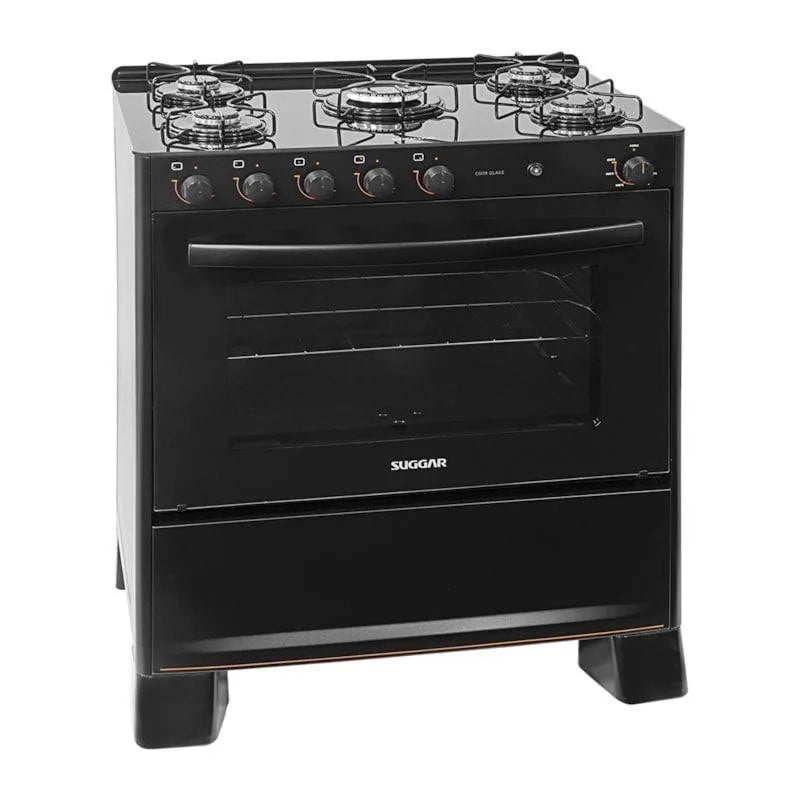 Suggar Cook Glass 5-Burner Black Stove FGVCG510PT Dual Voltage