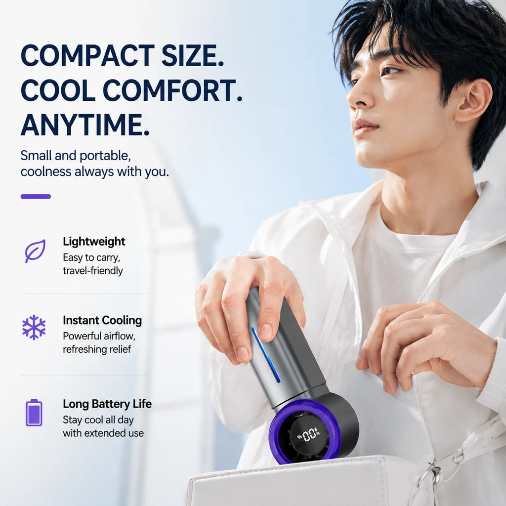 Portable Mist Cooling Fan Humidifier Ice Water Instant Cooler 199-Speed Turbo Handheld Fan Rechargeable Mini Air Conditioner Fan