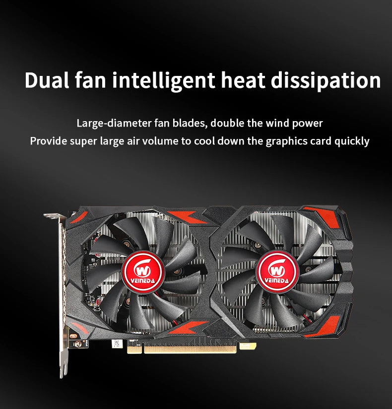 Veineda Graphics Cards RX 580 8GB 2048SP Placa De Video Gaming  GDDR5 256Bit PCI Express 3.0 ×16 GPU rx580 8g
