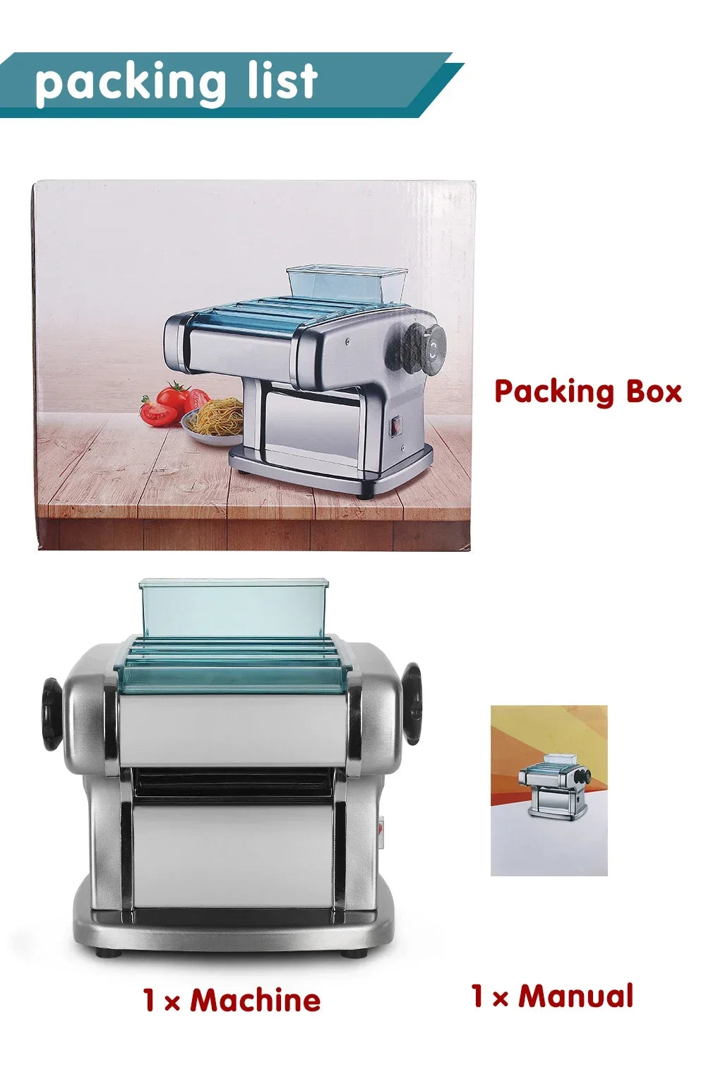 HomeWise Electric Pasta Machine Noodle Maker 220V Commercial Stainless Steel Pressing Machine Dough Cutter Dumpling Skin