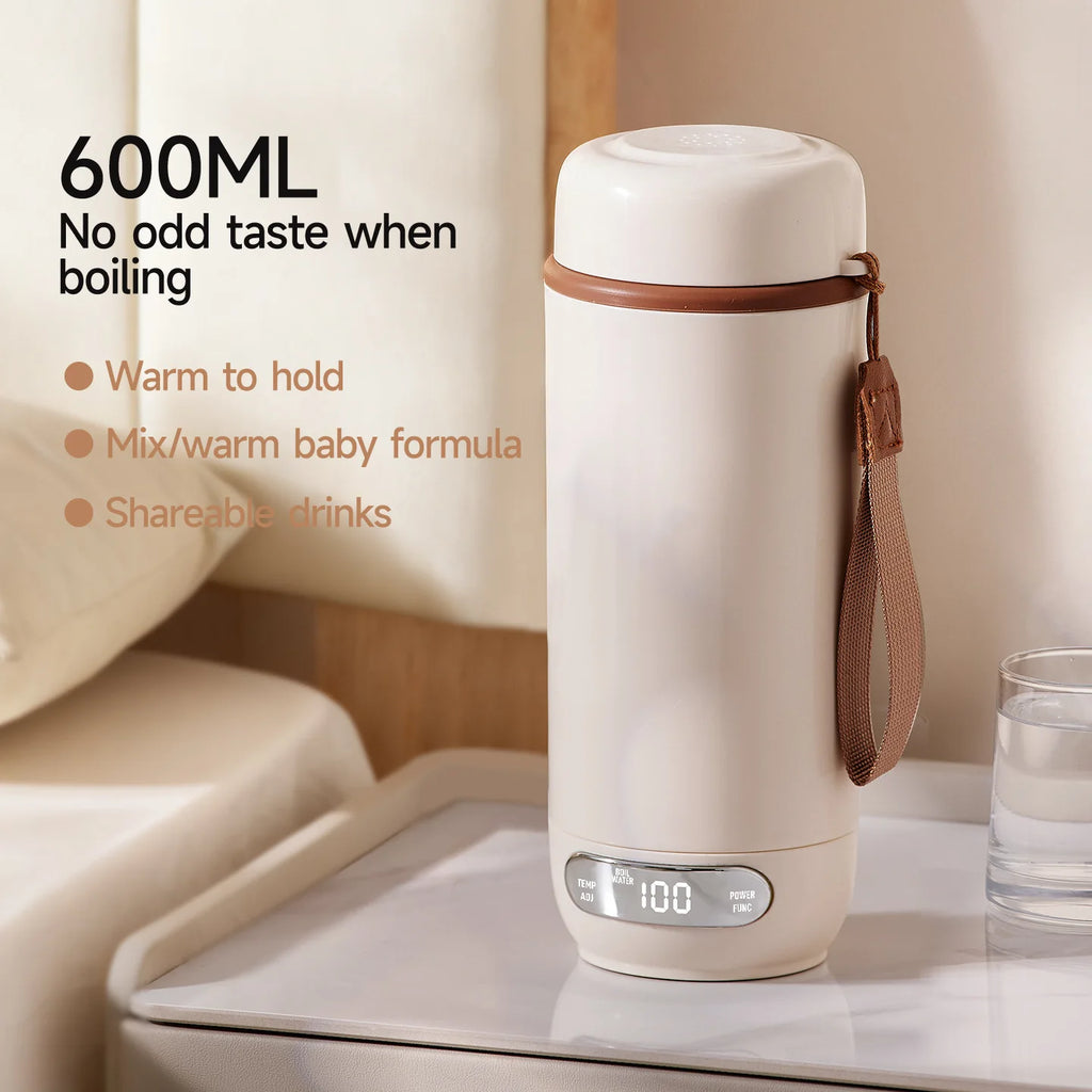 Electric Kettle Portable 600ml Travel Heating Touch Screen Intelligent Adjustable Temperature Thermal Cup