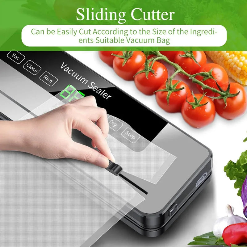 Mi Electric Vacuum Sealer Machine Dry/Wet Food Packaging Vacuum Sealing BagsFood Storage Vacuum Packaging Machine for Kitchen
