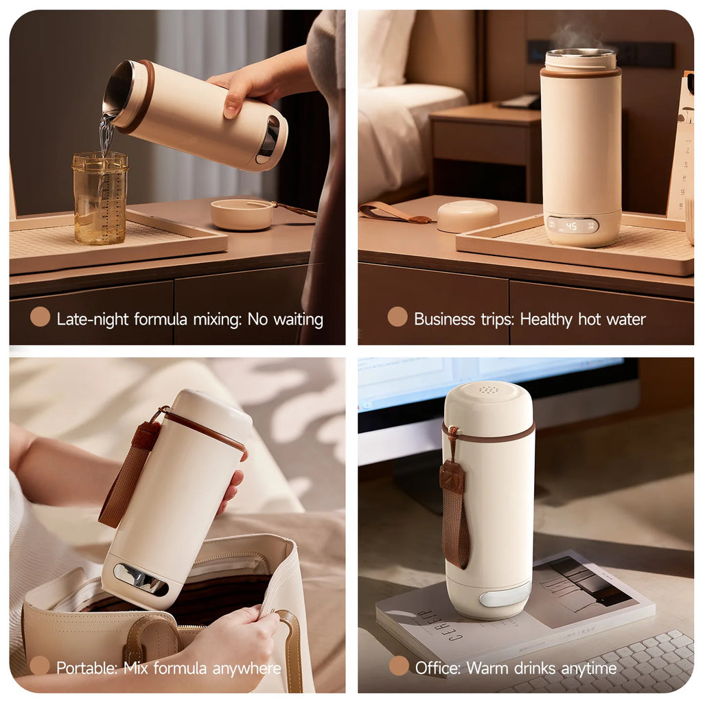 Electric Kettle Portable 600ml Travel Heating Touch Screen Intelligent Adjustable Temperature Thermal Cup