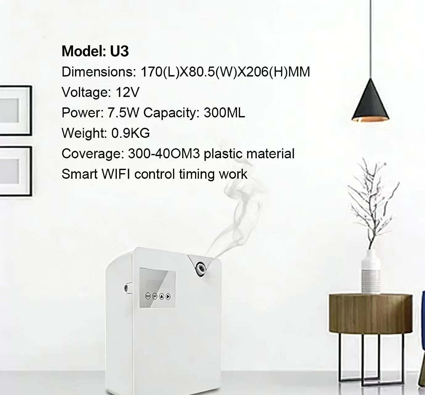 Waterless Aroma Diffuser 300ml WIFI Control Essential Oil Diffuser Timer Function Aromatic Fragrance Device For Home Hotel