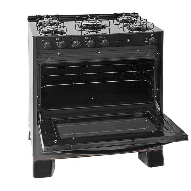 Suggar Cook Glass 5-Burner Black Stove FGVCG510PT Dual Voltage