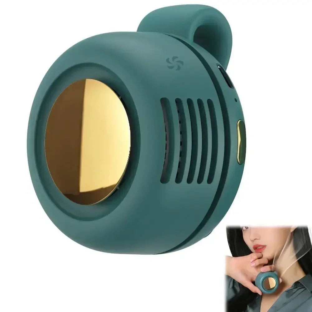 Portable Silent Fan Mini USB Rechargeable Bladeless Electric Clip-on Fan Adjustable 3-Speed Waist Fan For Outdoor Sports Office