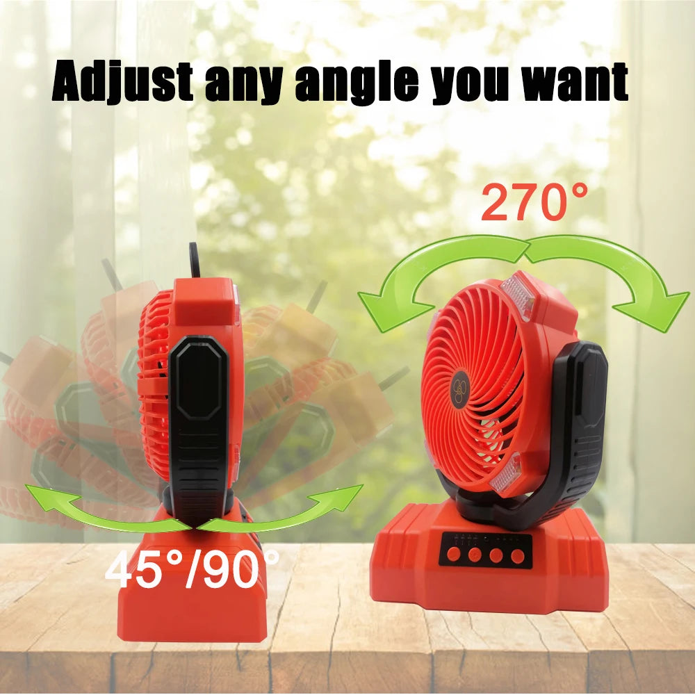 50000mAh Outdoor Camping Fan with Remote Contral 4Gears Wind Speed Up to 100 Hours Runtime Handle Portable Cooling Electric Fan