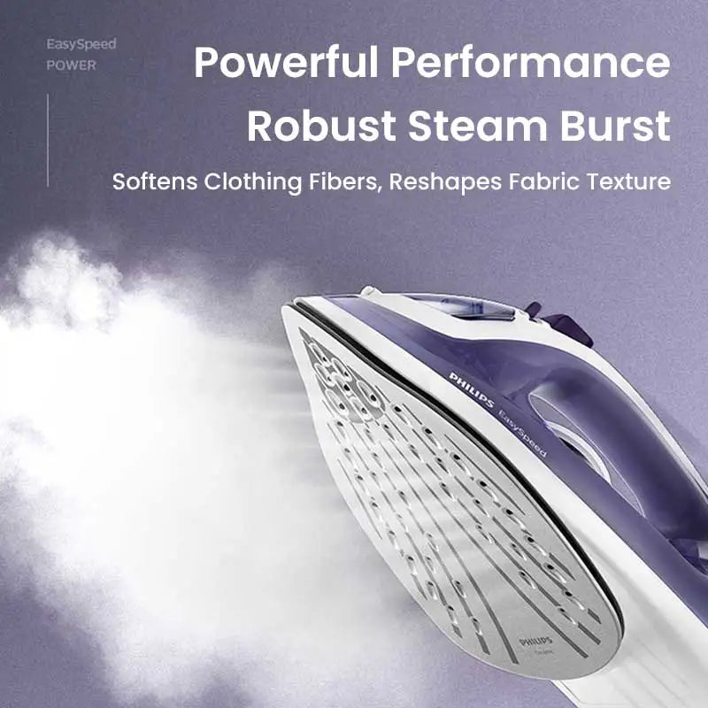 Philips Steam Iron GC1752/38 1700W Ceramic Soleplate Anti-Drip 4 Steam Setting Dry Steam Iron for Home Clothes Ironing Daily Use