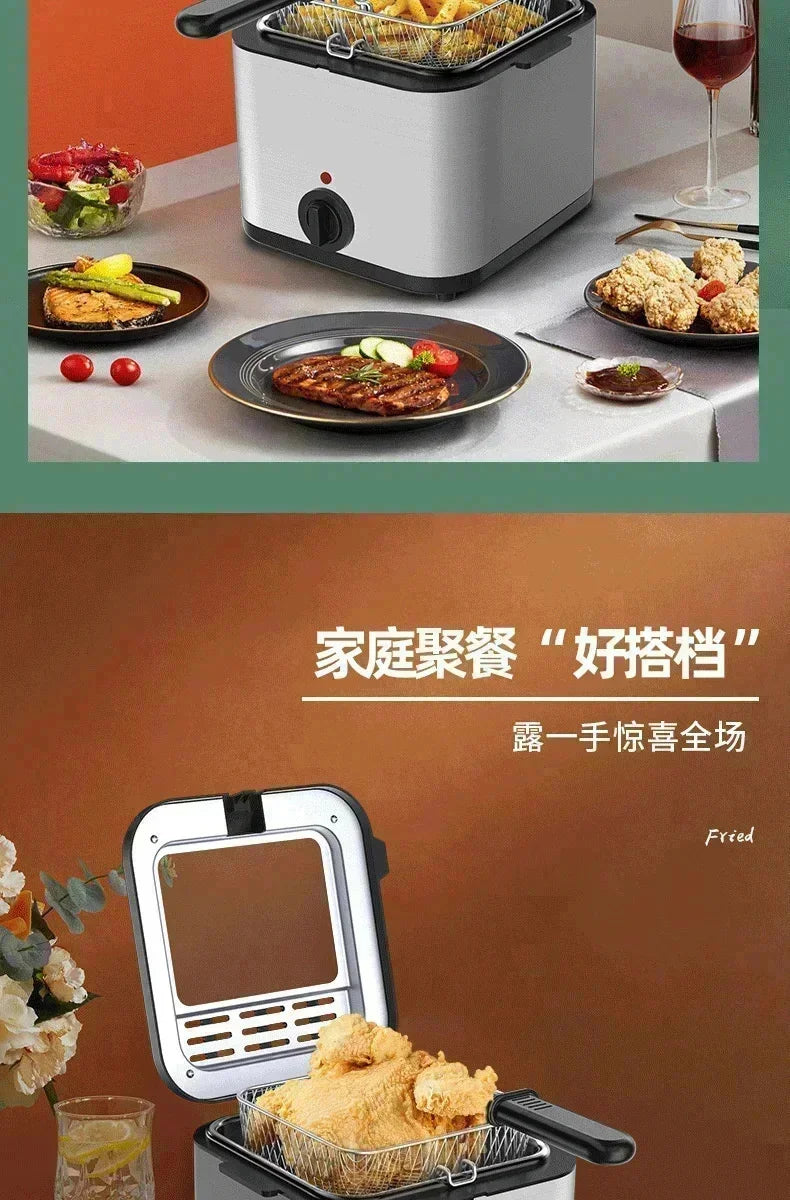 110V 220V 1000W 2.5L Home Multi Functional Electric Fryer Oil Fryer French Fries Chicken Wings Snack Machine