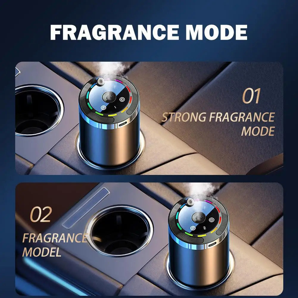 Smart Car Air Freshener Rechargeable Car Aroma Diffuser 5 Modes Adjustable Intelligent Fragrance Humidifier Auto Odor Eliminator