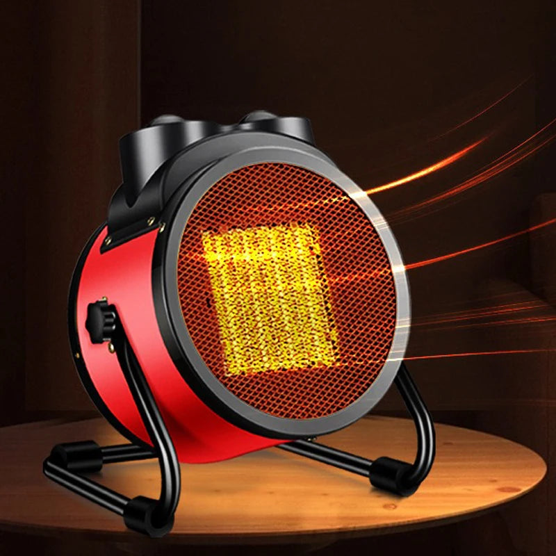 Electric Heating Fan 2000W Portable Space Heater Adjustable Thermostat 2 Heat Settings + Fan Mode Overheat & Tip-Over Protection