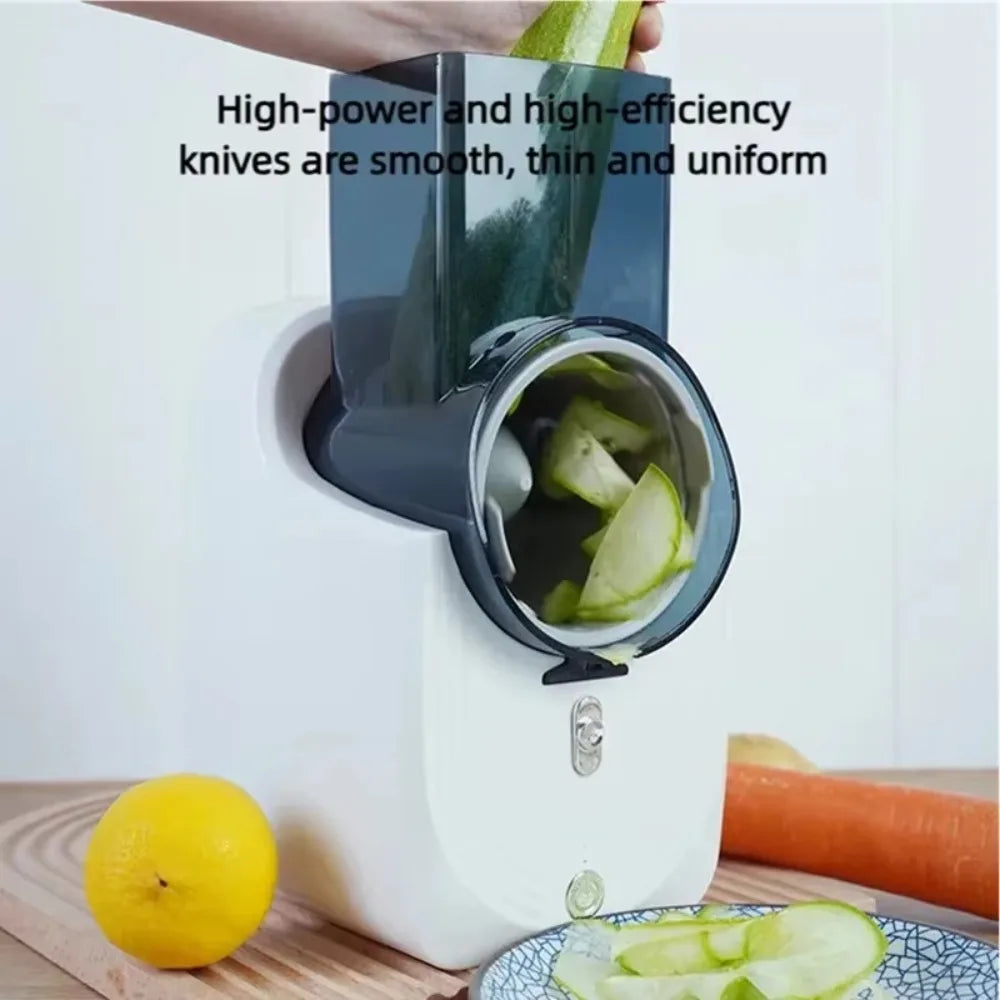 Effort-saving Electric Vegetable Cutter Efficient Detachable Automatic Vegetable Shredder Long Battery Life Vegetable Processor