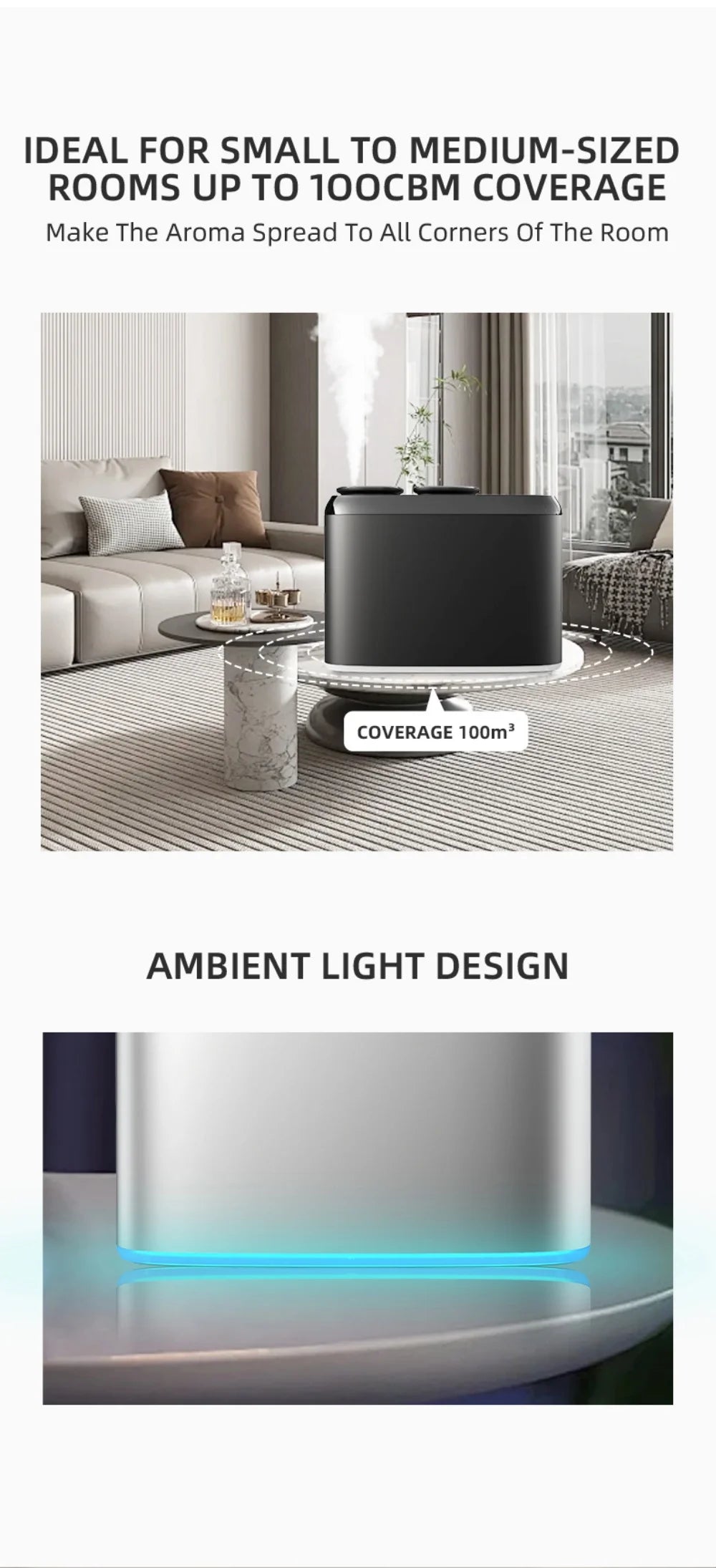 Electric Smell For Home Dual Nozzle Aroma Diffuser Electric Smell Distributor Bluetooth Control Essential Oil Diffuser No Water