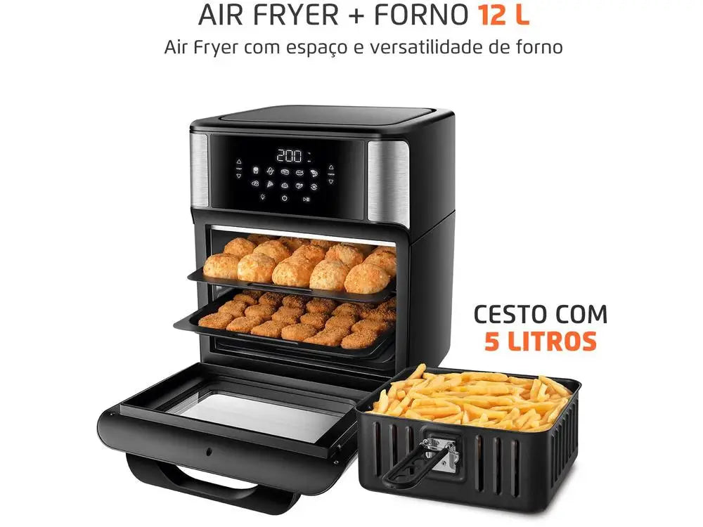 Mondial Afon-12L-Bi Black 12L Oil-Free Electric Air Fryer Oven - 110V