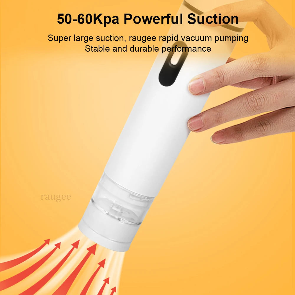 Air Vacuum Pump Automatic Food Sealing Air Pump USB Rechargeable Sealer Pump For Food Handheld Dry/wet Food Sealer Pump