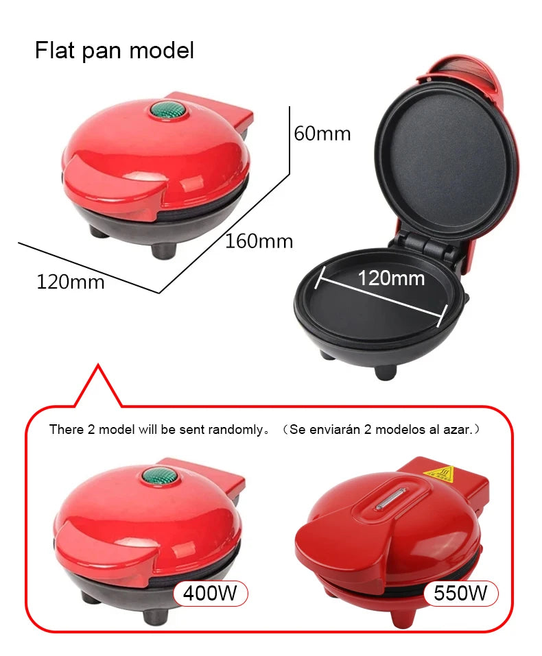 110V/220V Multifunctional Waffle cake maker Non-stick Skillet Mini Omelette Egg burger maker Donut Baker Double-side heating