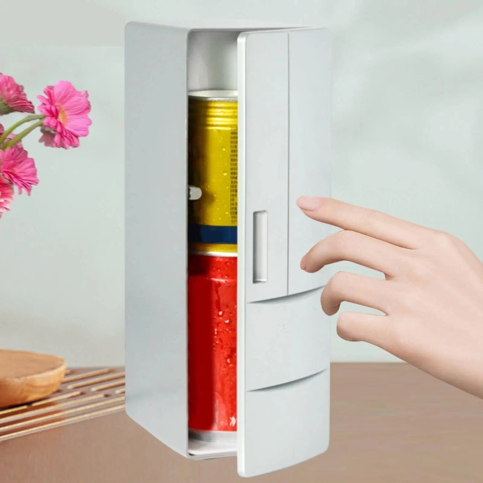 USB Mini Fridge Versatile Drink Can Cooler Warmer for Dorm Bedroom Makeup