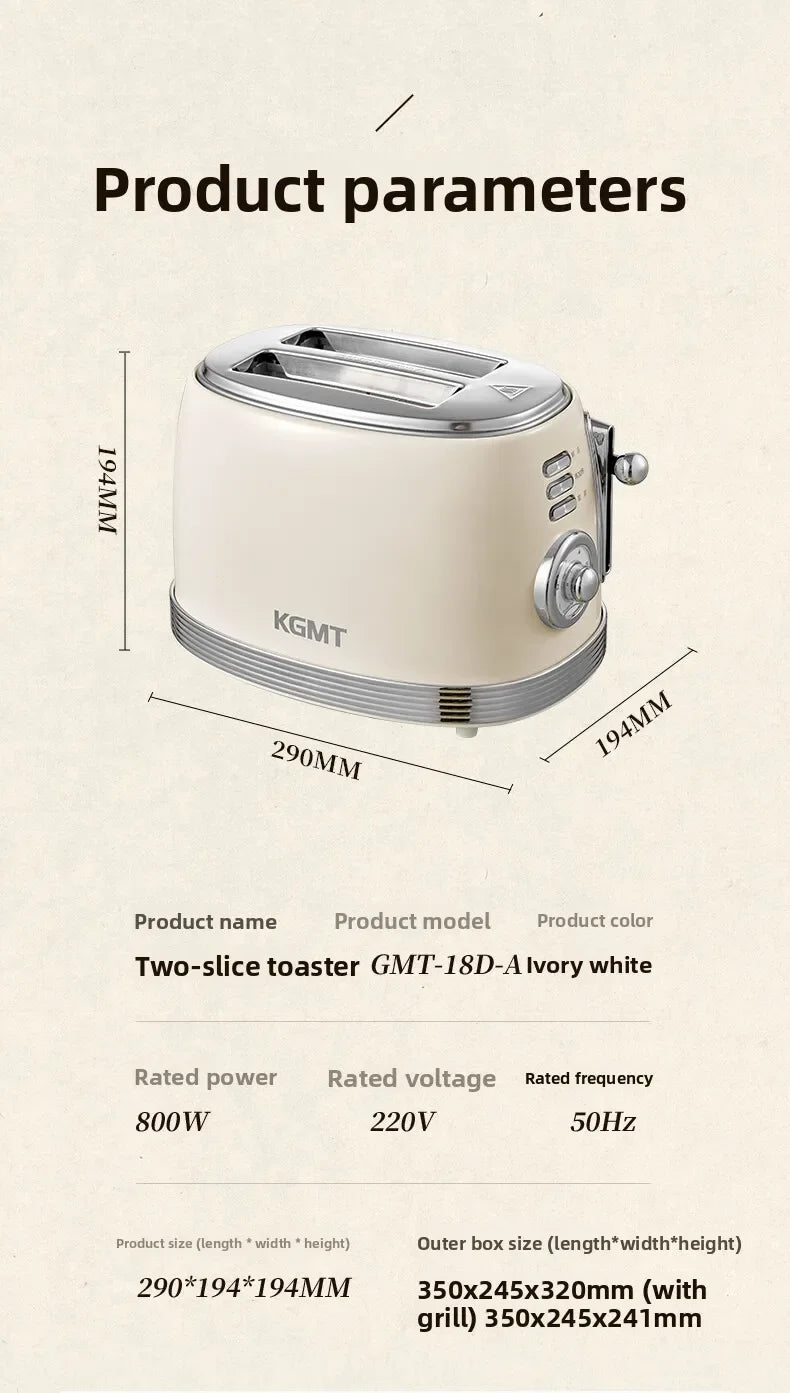 Retro 2 Slice Toaster with Warming Rack Adjustable Browning Control Pastel Green Bread Toaster for Home Breakfast Kitchen 토스터기