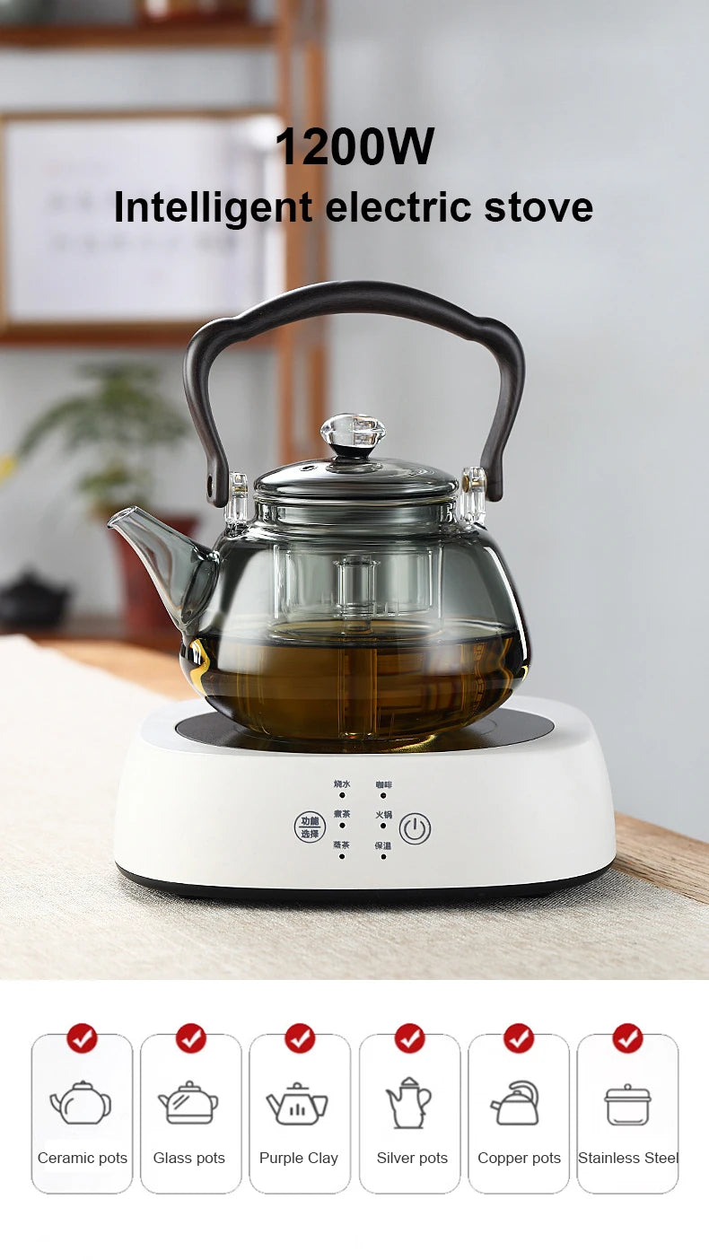 1200W Electric Stove Portable Ceramic Hob Heating Furnace Coffee Milk Brewer Hotplate Single-burner Induction cooktop Tea Warmer