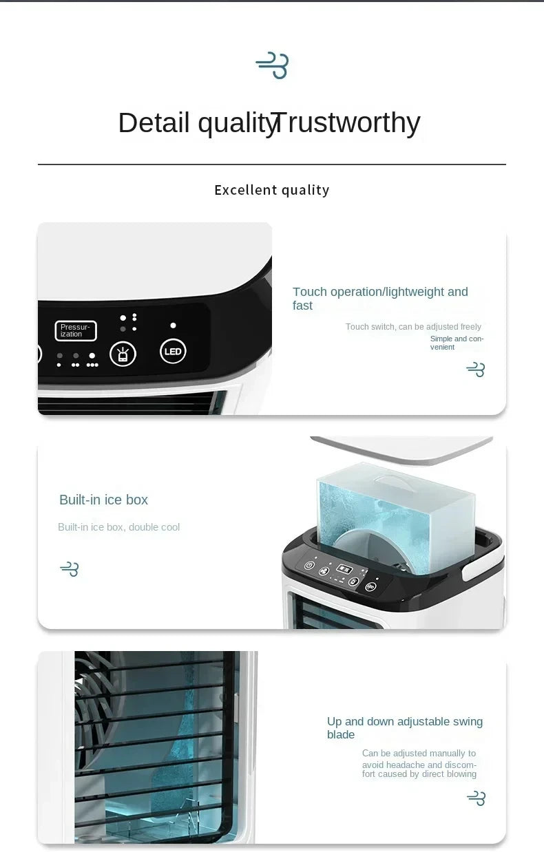 HOMEFISH Small Home-use Quiet Desktop Humidifier Cold Fan Spray Refrigeration Portable USB Electric Fan