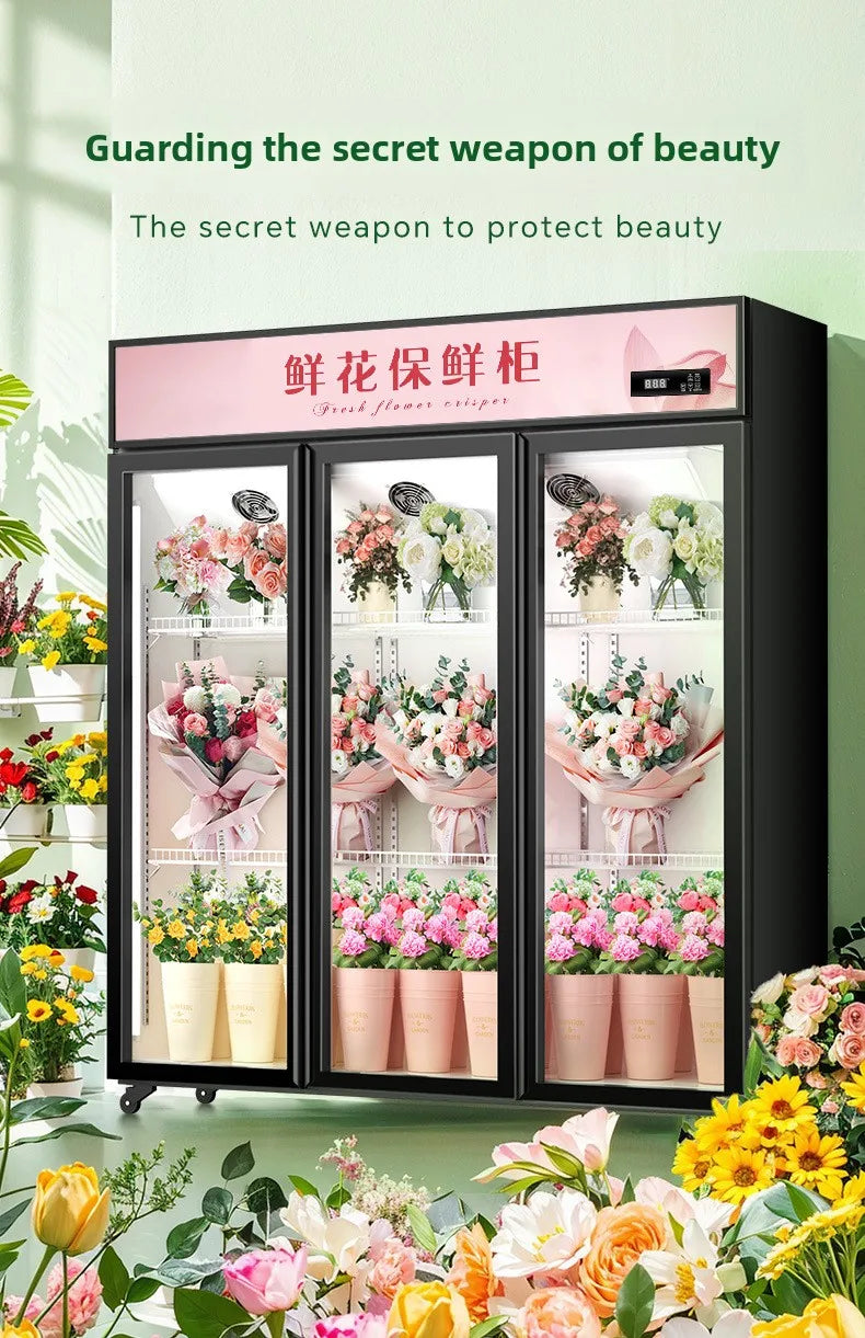 HXL Flower Shop Commercial Fresh Flower Preservation Cabinet Large Capacity Air-Cooled Freezer Refrigerated Fresh Preservation