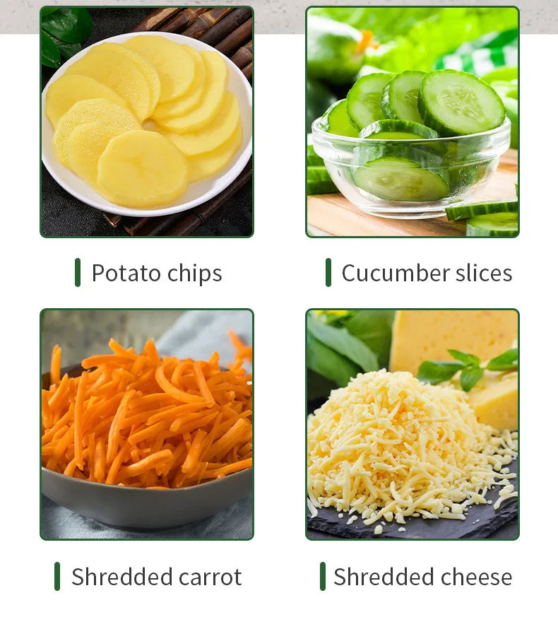 DIVEDEER Electric Vegetable Cutter: Multi-Function Vegetable Slicer and Shredder, All-in-One Potato and Cucumber Shredder