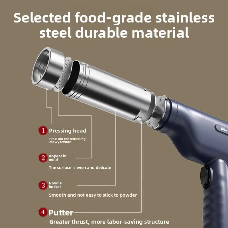 Wireless Handheld Electric Noodle Machine 5 Interchangeable Dies Stainless Steel Auto Pasta Maker Easy Clean Long Lasting