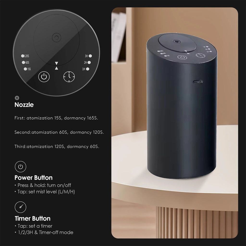 Car Fragrance Diffuser Professional Aroma Diffuser for Car Air Freshener Electric Smell for Home Rechargeable Waterless Diffuser