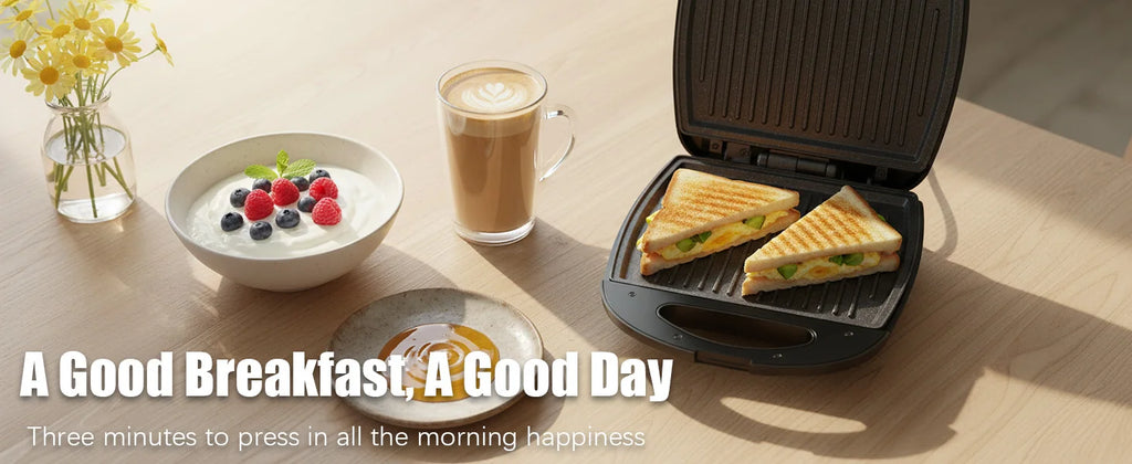 Sandwich Maker Sonifer SF-6165 1400W Electric Toastie Maker Non Stick Plates Thermostat Control Breakfast Machine Home Kitchen