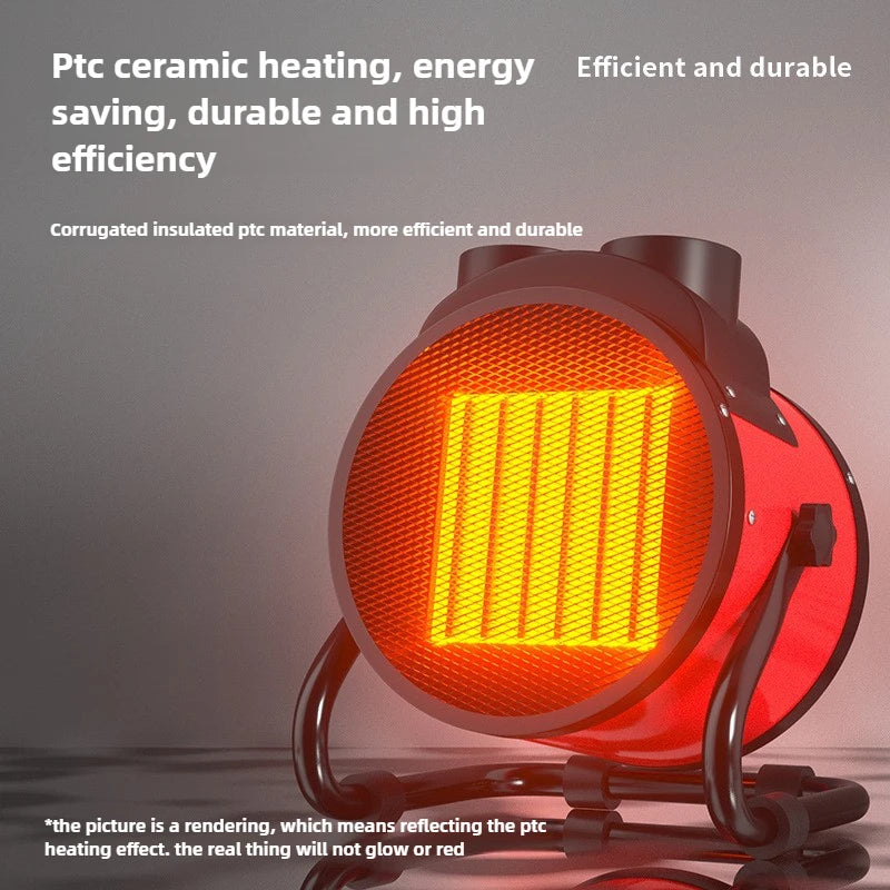 2000W Portable Electric Space Heater with Fan Adjustable Thermostat 2 Heat Settings + Fan Mode Overheat & Tip-Over Protection