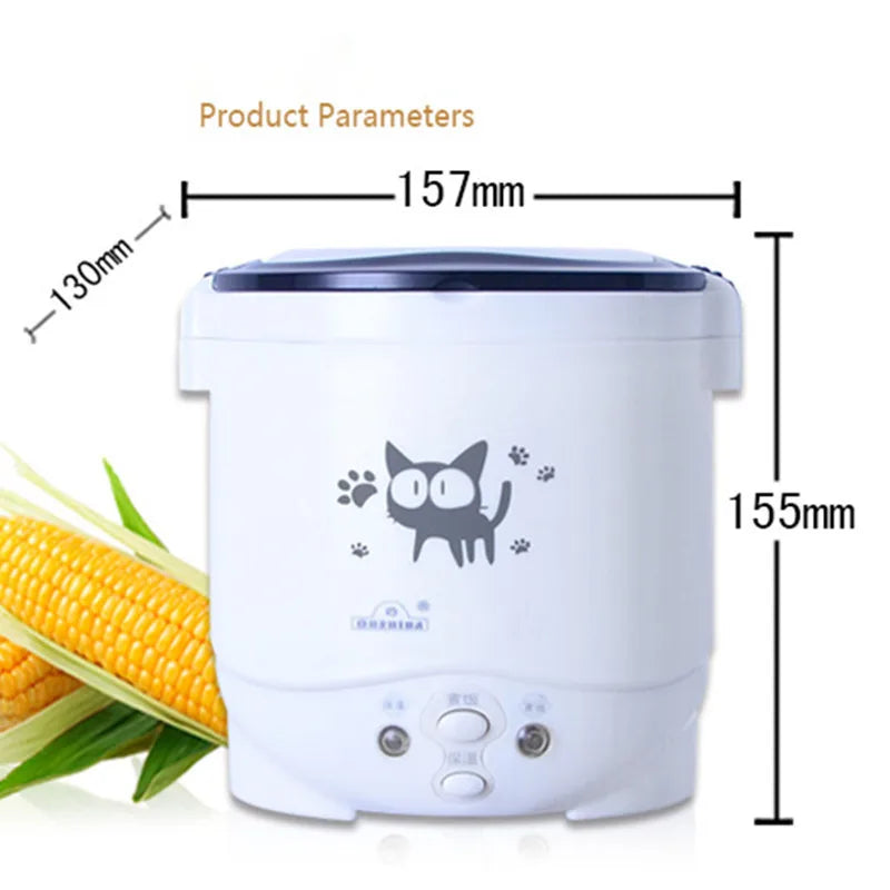 1L Electric Mini Rice Cooker MultiCookers Portable Rice Cooker Used In House 220V Or Car 12V Truck 24V Multicookings