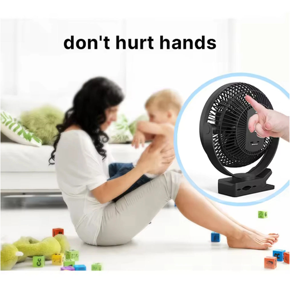 6-Inch Rechargeable Battery Operated Clip on Fan, Air Circulating USB Fan,Portable for Outd Camping Tent Beach or Car