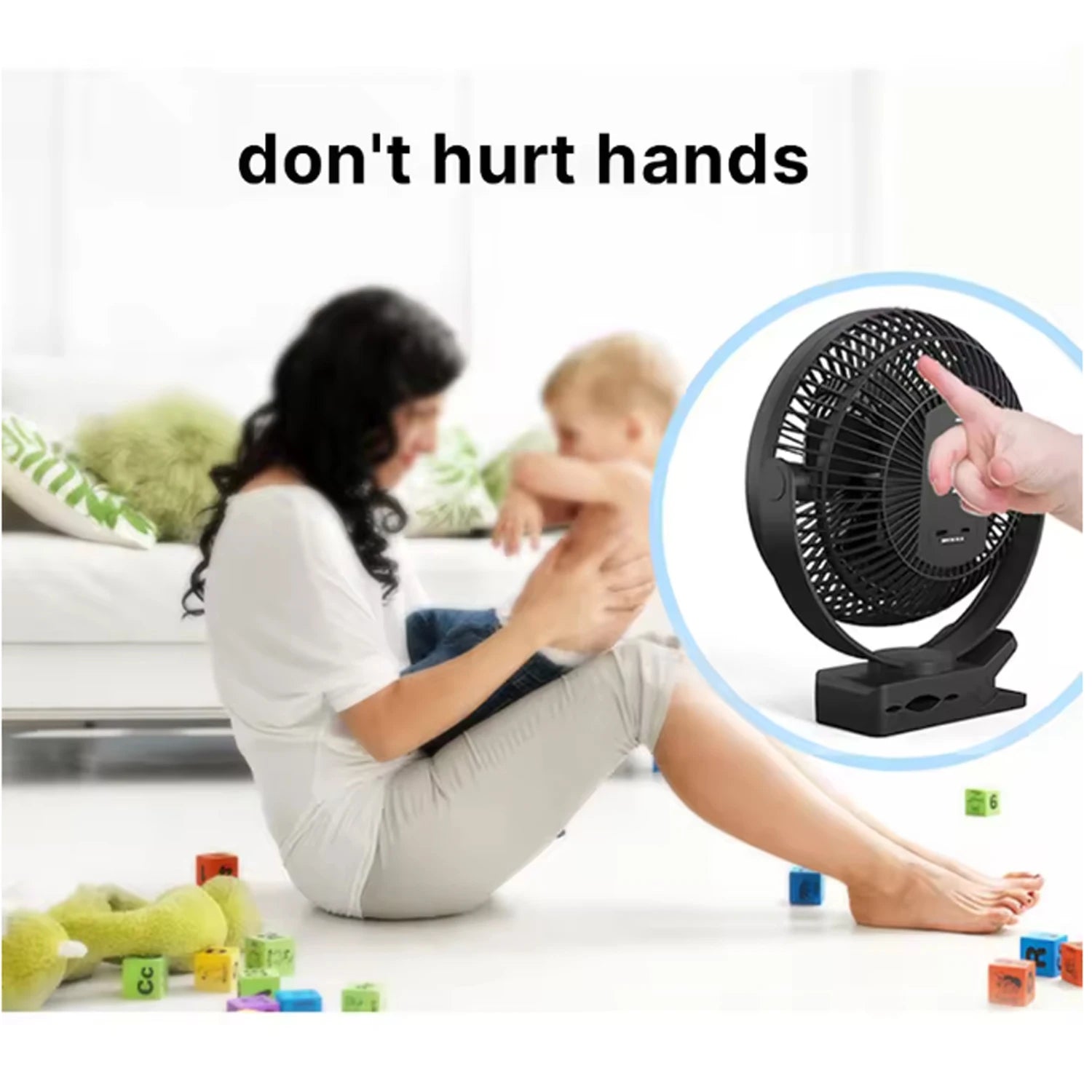 6-Inch Rechargeable Battery Operated Clip on Fan, Air Circulating USB Fan,Portable for Outd Camping Tent Beach or Car
