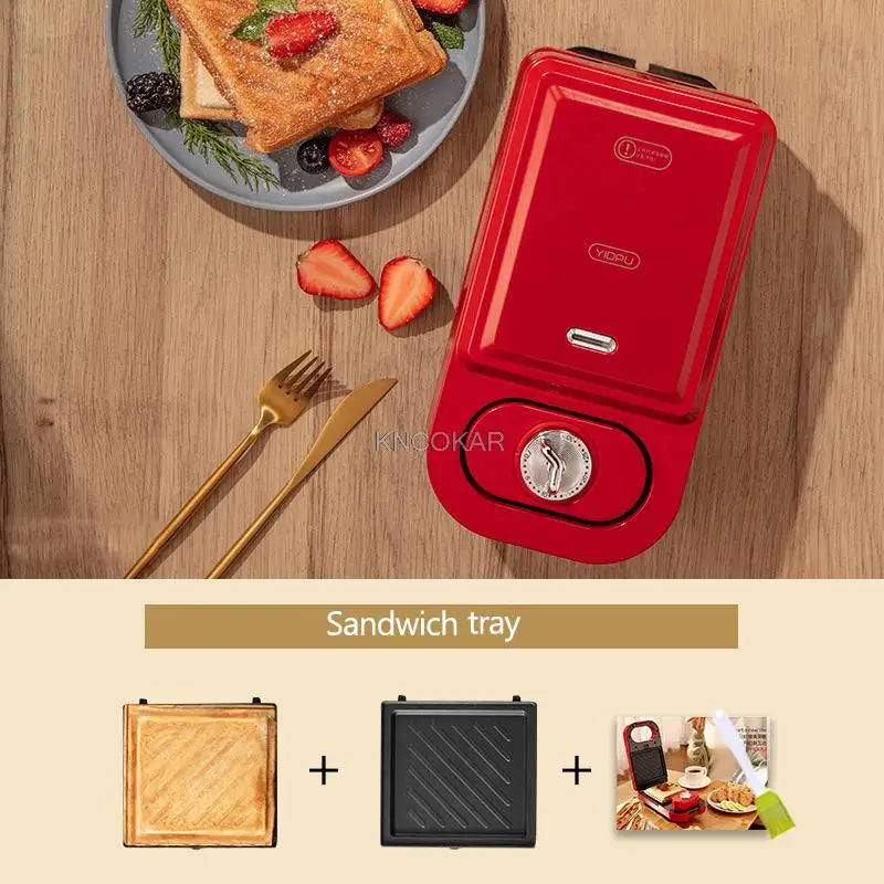 220V Electric Sandwich Maker Waffle Maker Timed Toaster Baking Multifunctional Breakfast Machine takoyaki Pancake Sandwichera