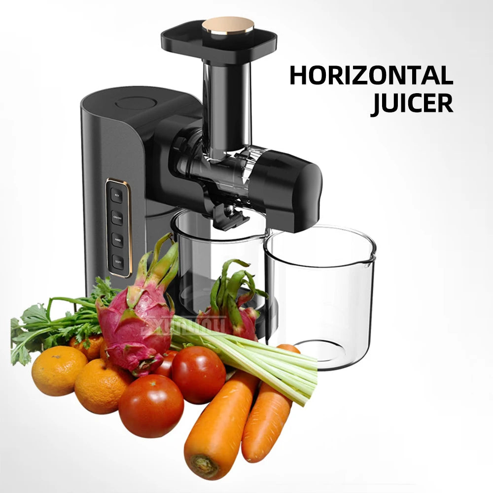 Horizontal Slow Juicer Household Automatic Bender Residue Separation Fresh Juice Blender