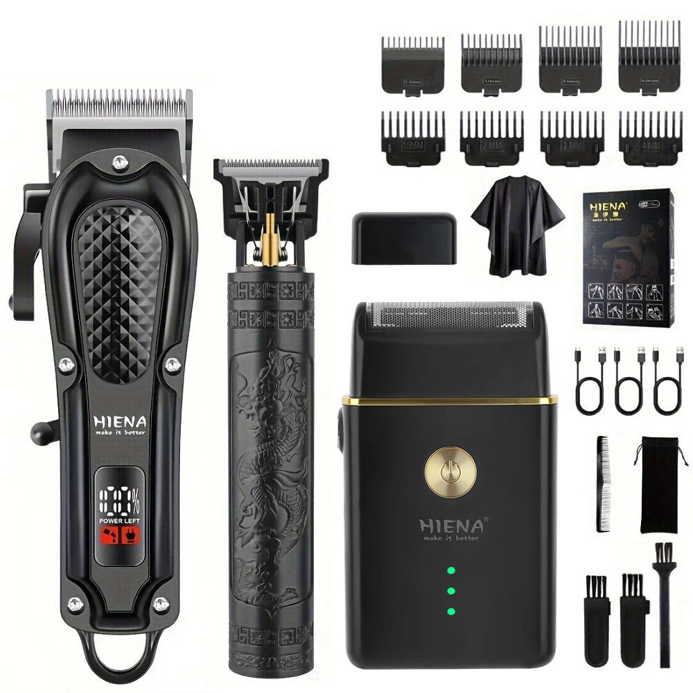 Hiena 212 Professional Hair Cutter Mans Hair Clipper Set Metal Electric Cordless Hair Trimmer for Barber LCD Display Hair Cutt
