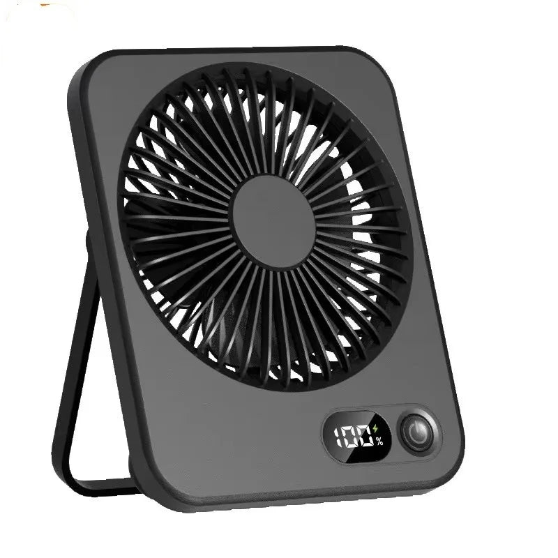 Portable Desk Fan USB Rechargeable Fan 180° Tilt Folding Personal Fan With Power Display 5 Speeds Ultra Quiet Table