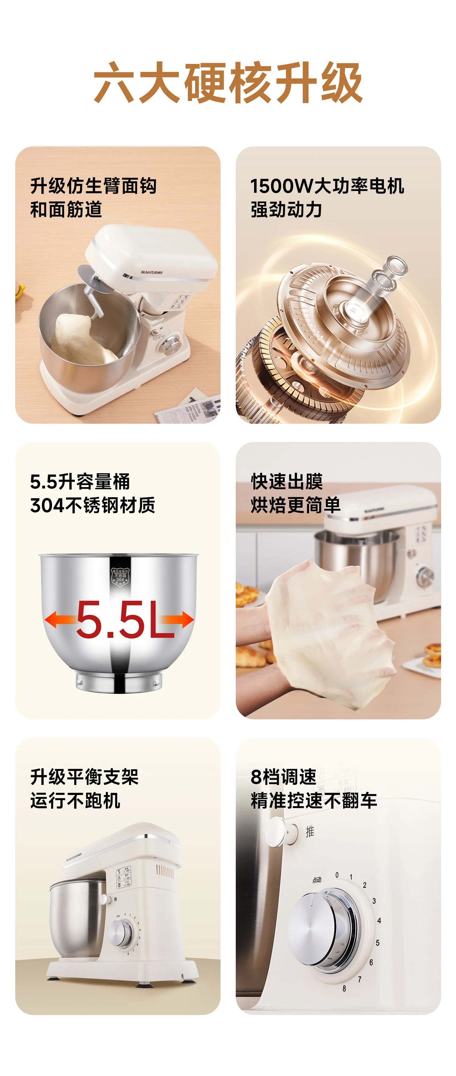 2026 New Stand Mixer Fully Automatic Dough Kneading Mixer for Home Commercial Baking Kitchen Use
