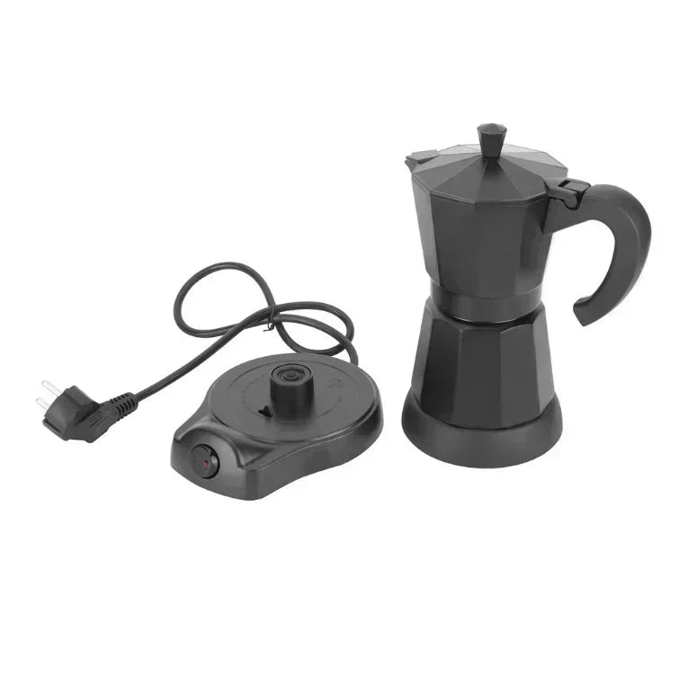 220V 300ml Aluminum Electric Mocha Pot Italian Style EU Plug-in Coffee Maker For Household Fast Convenient Electric Coffee Pot