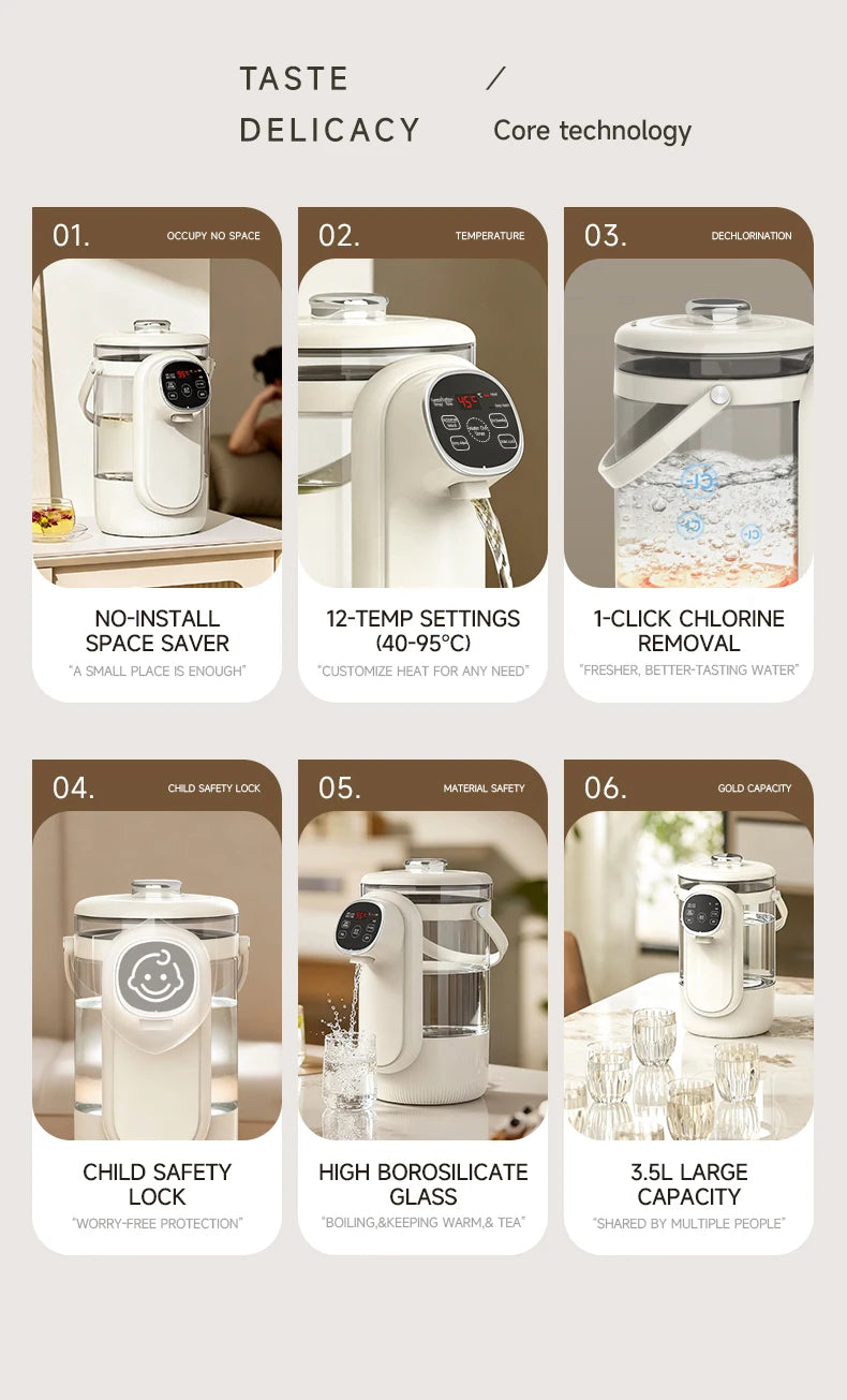 Electric Kettle 3.5L Temperature Control Water Boiler Thermo Pot 24H Keep Warm Hot Water Dispenser with Digital Display for Baby