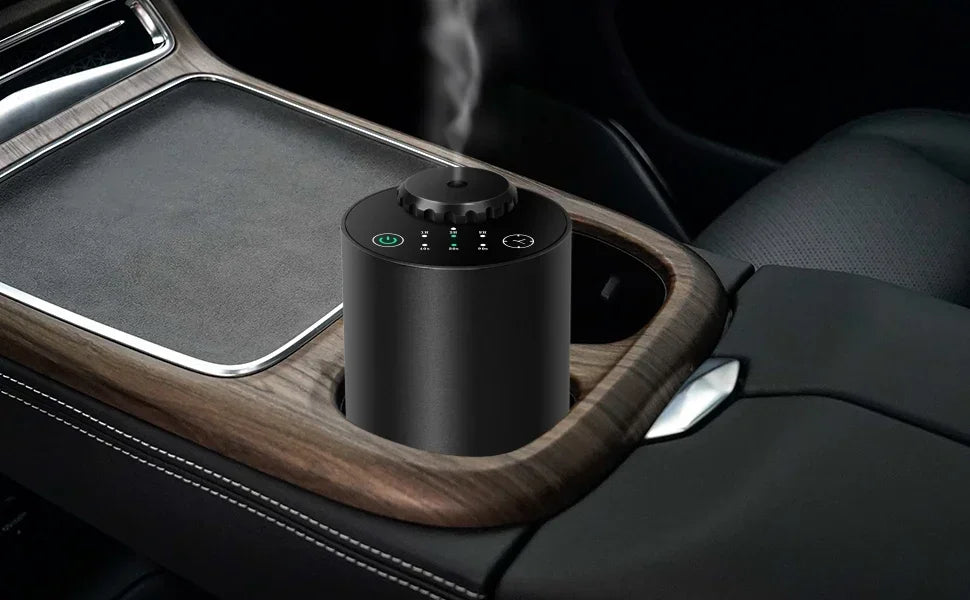 Car Waterless Essential Oil Diffuser Battery Operated Cordless Aromatherapy Diffuser With Timing 3 Mist Levels Car Diffuser