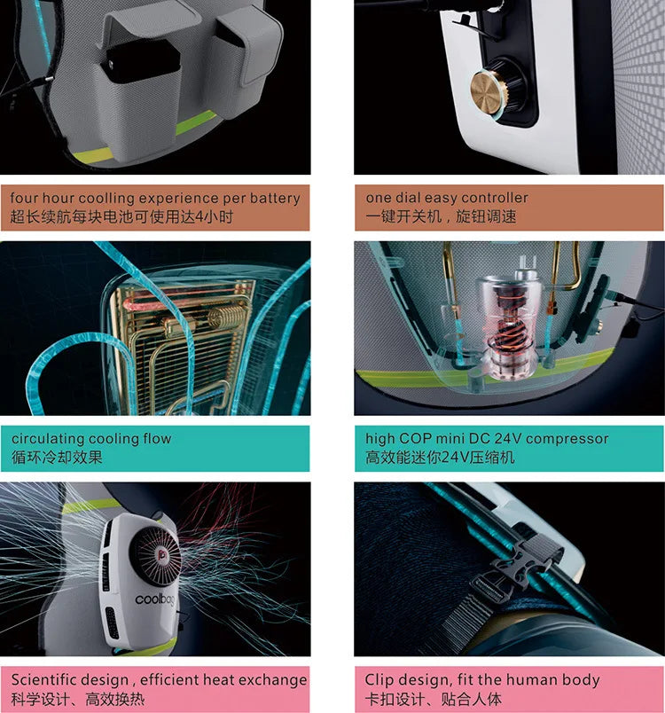 Air Conditioner Clothes Air Conditioning Vest Cloth Cooling Vest DC Micro Compressor Cooler Vortex Tube with Infinite Regulation