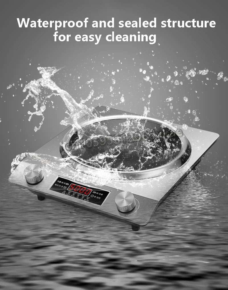 5000W High-power Commercial Desktop Induction Cooker Portable Induction Cooker Household Kitchen Canteen Milk Tea Shop