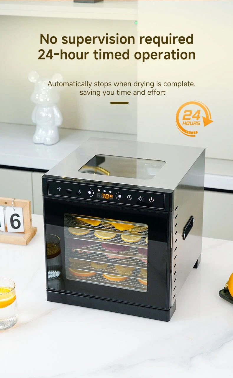 DIVEDEER Home Food Dehydrator with Warmer Plate, Juicer with Pulp Separator, Vegetable Dryer, Fully Automatic