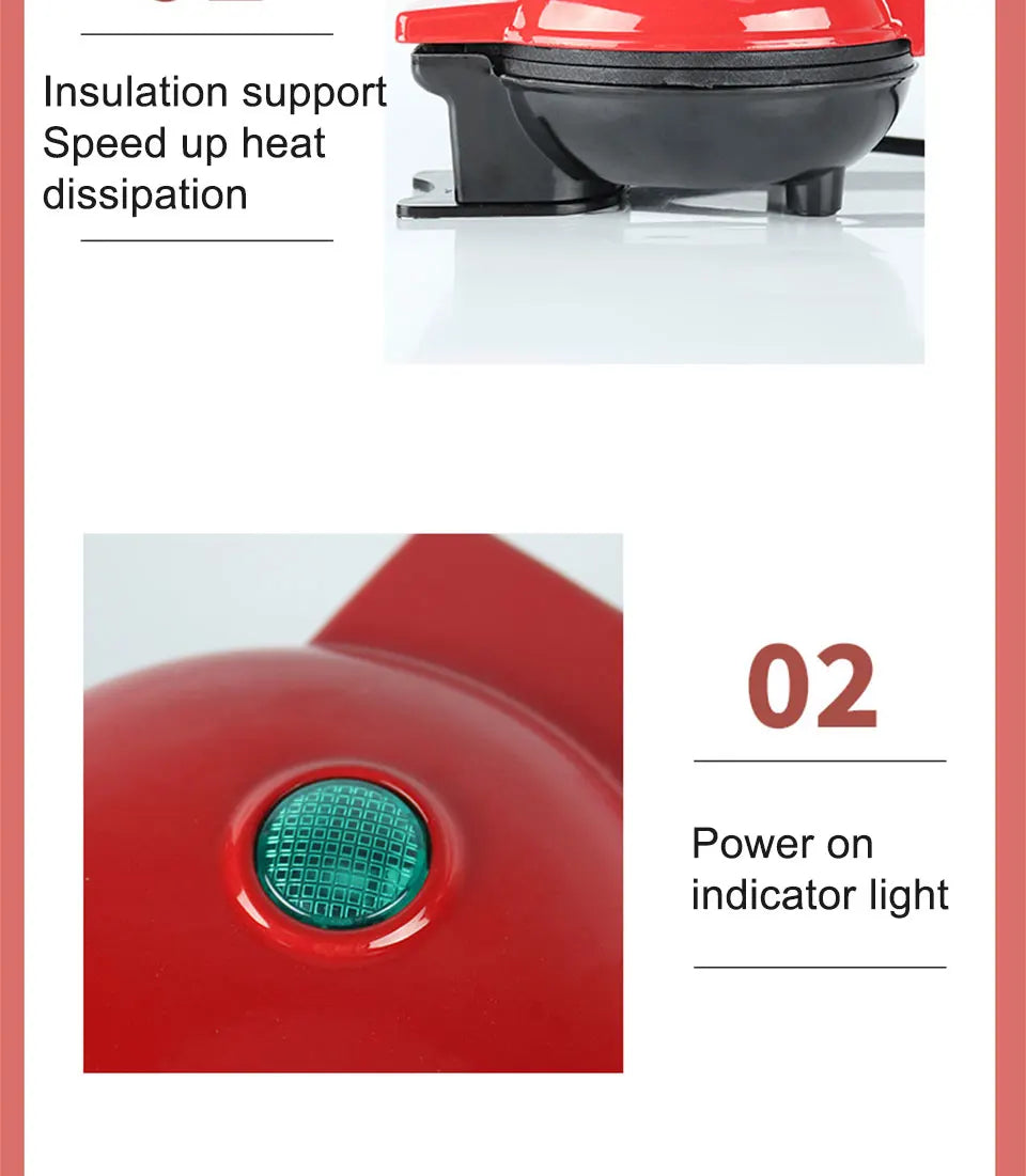 Mini Electric Waffle Maker 110V/220V Non-Stick Breakfast Machine for Home Kitchen Desserts and Fried Eggs